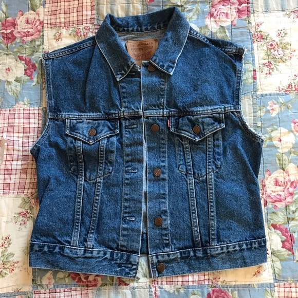 Vintage 90s Levi’s Denim Vest Medium - Picture 2 of 7